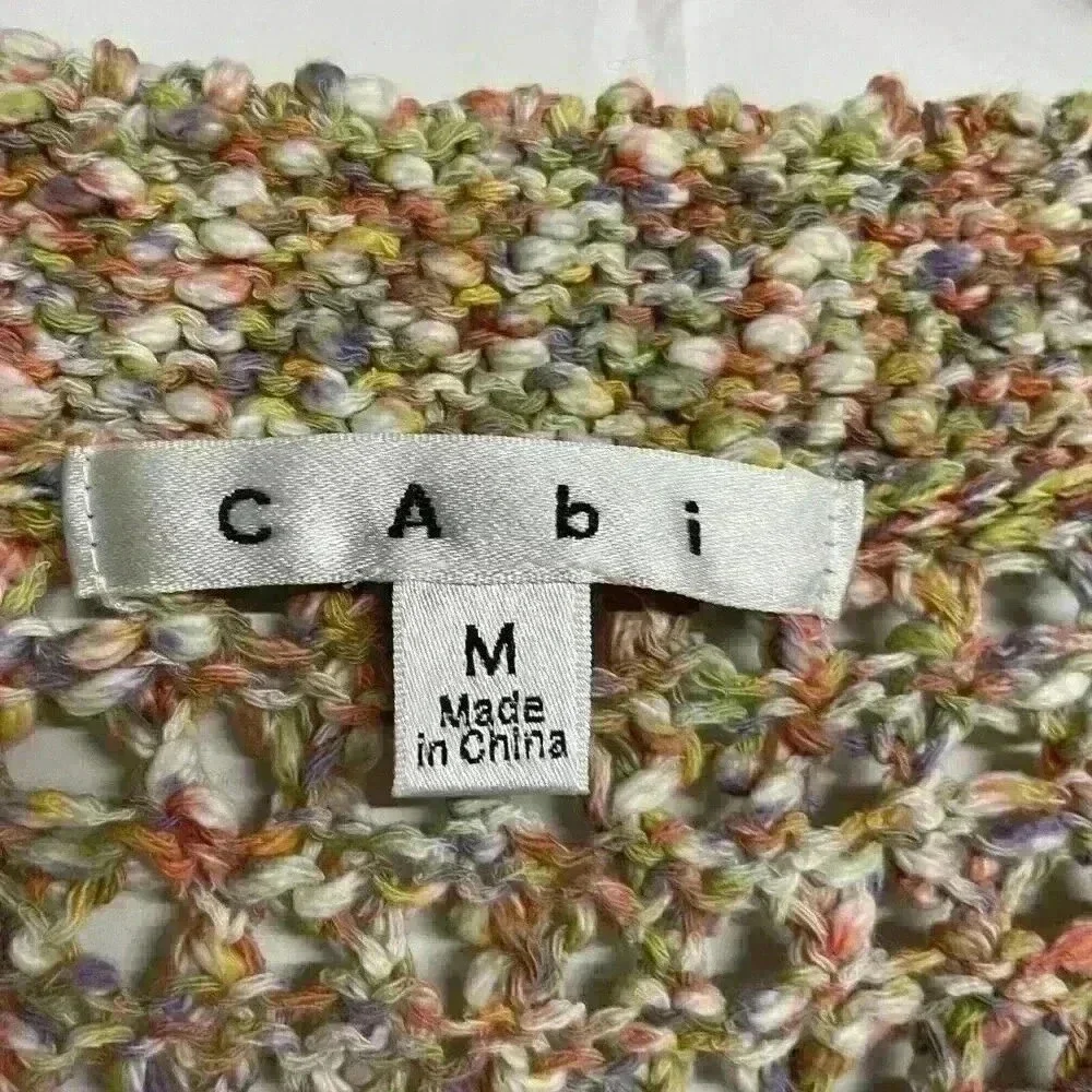 Womens Cabi 196 Sorbet Open Knit Confetti Crochet Chunky Knit Sweater Top Medium